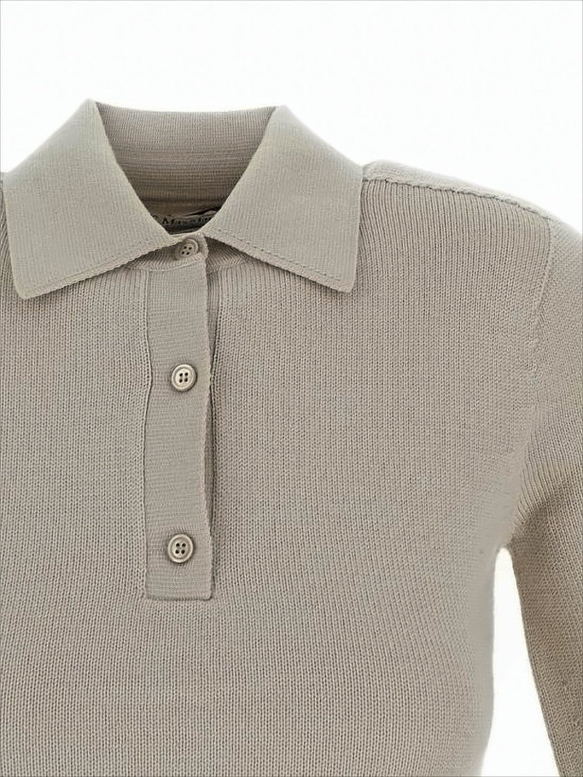 Max Mara Knit Polo Top With Classic Collar