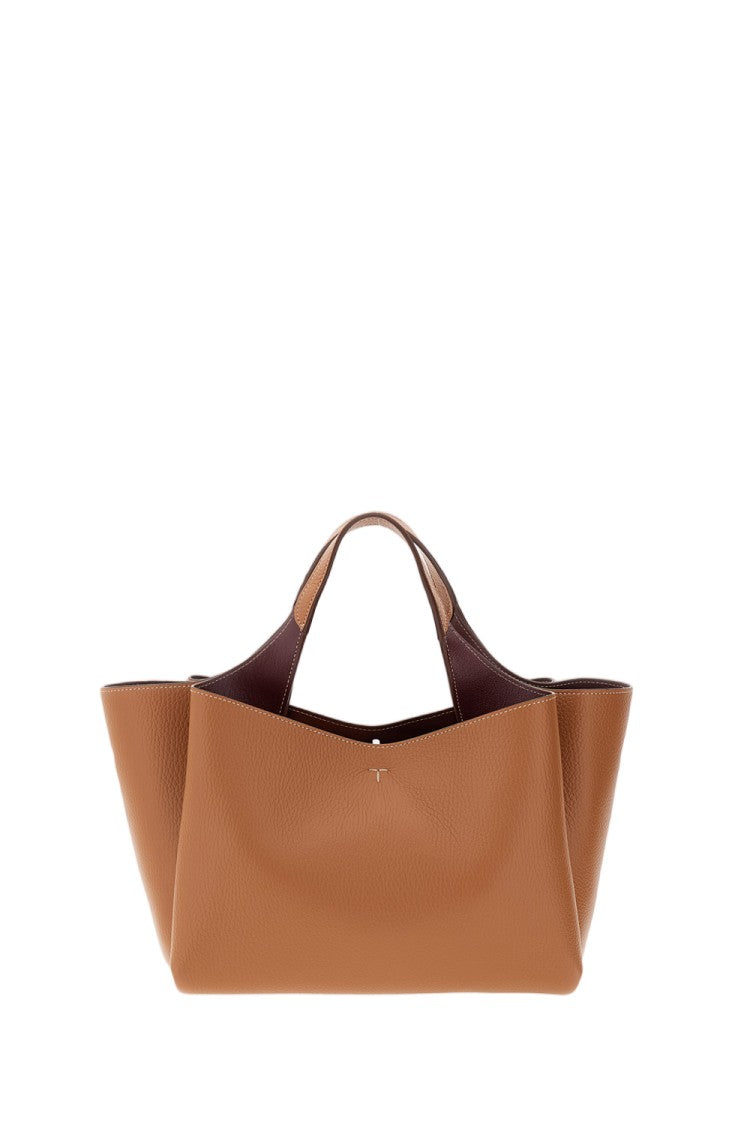 Tod's Structured Leather Mini Handbag With Double Handles And Adjustable Strap