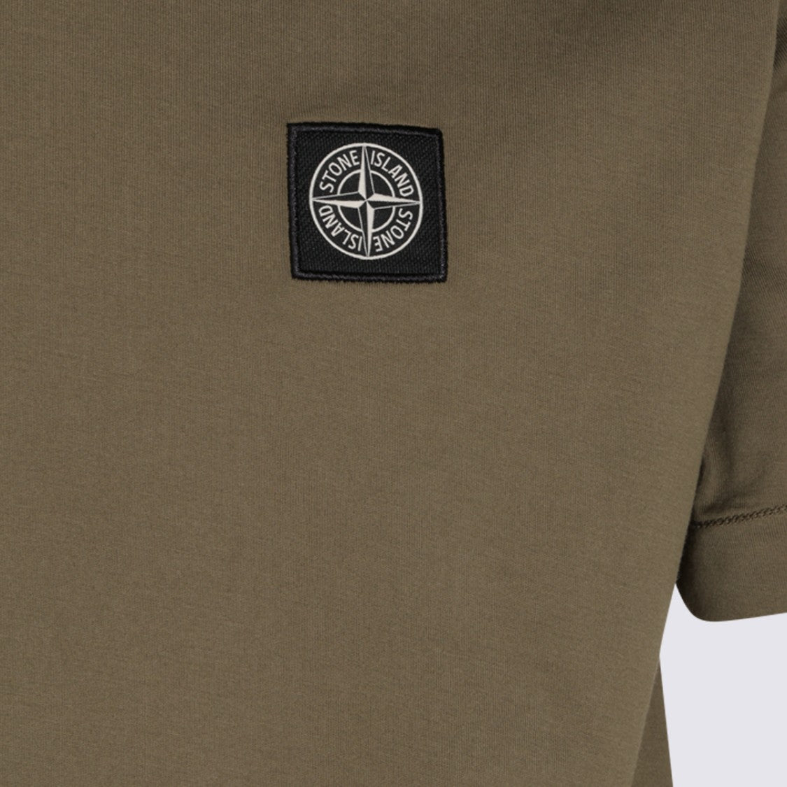 Stone Island Minimalist Olive T-Shirt With Signature Emblem