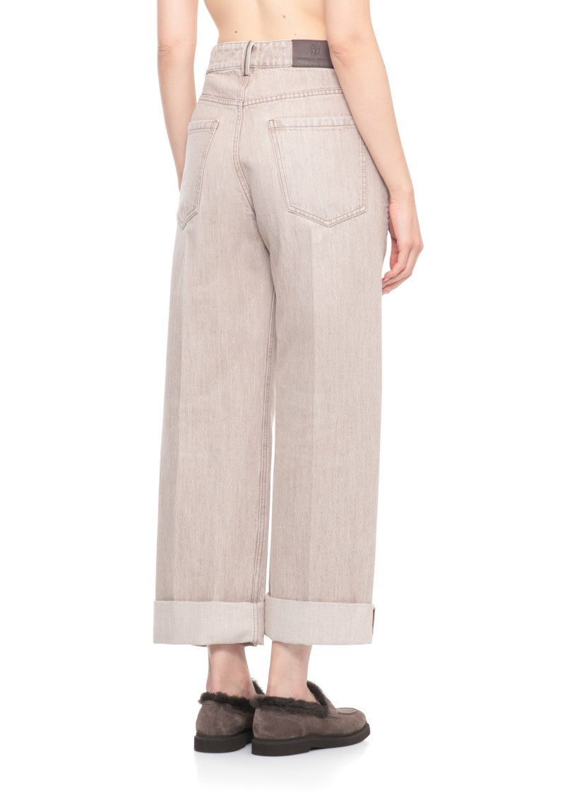 Brunello Cucinelli Cotton Palazzo Jeans