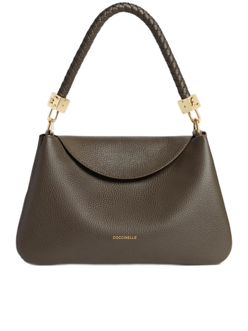 Coccinelle Textured Leather Structured Handbag With Gold-Tone Hardware