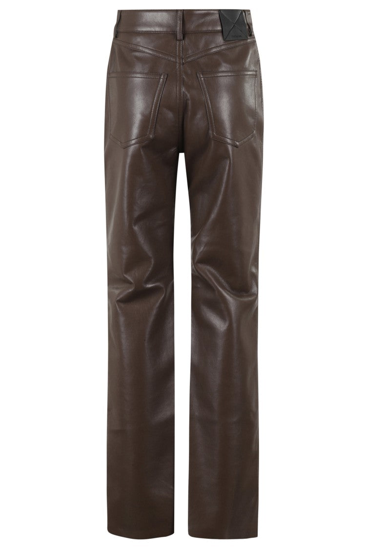 Nanushka Seldes Straight-Leg Pants With Glossy Finish