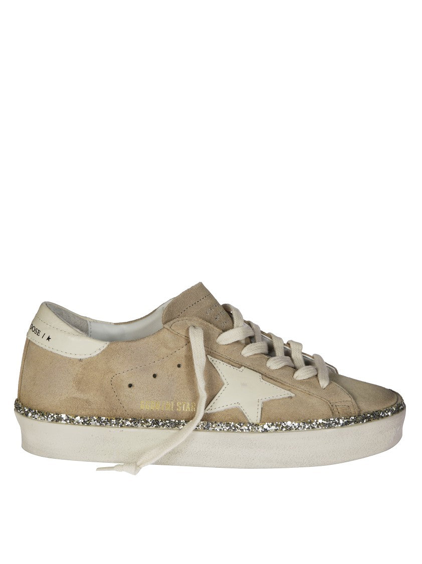 Golden Goose Hi Star Suede Sneakers With Glitter Edge