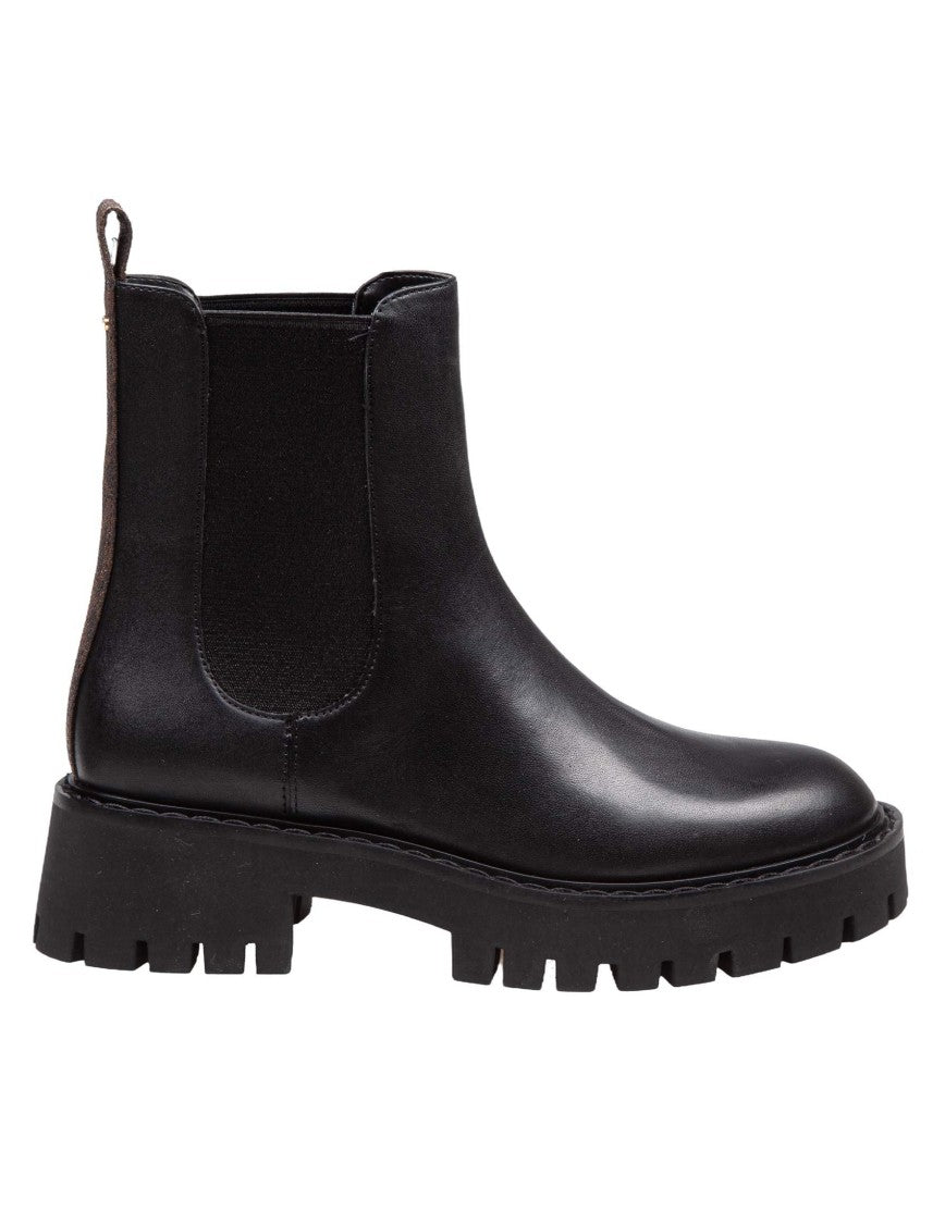 Michael Kors Asher Flat Ankle Boot In Black Leather