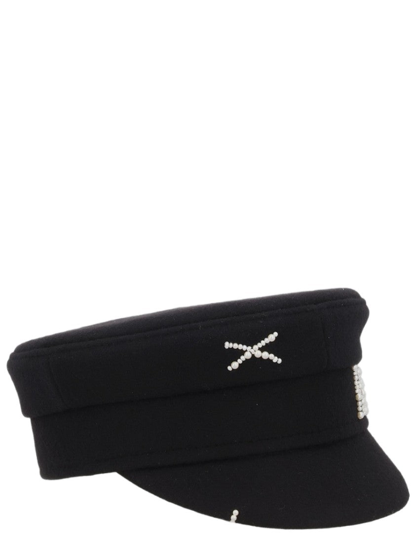 Ruslan Baginskiy Baker Boy Structured Pearl Wool Hat