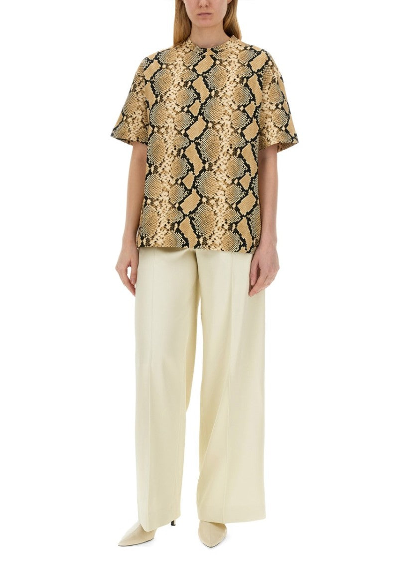 Jil Sander Relaxed Fit T-Shirt With Snake Skin Motif
