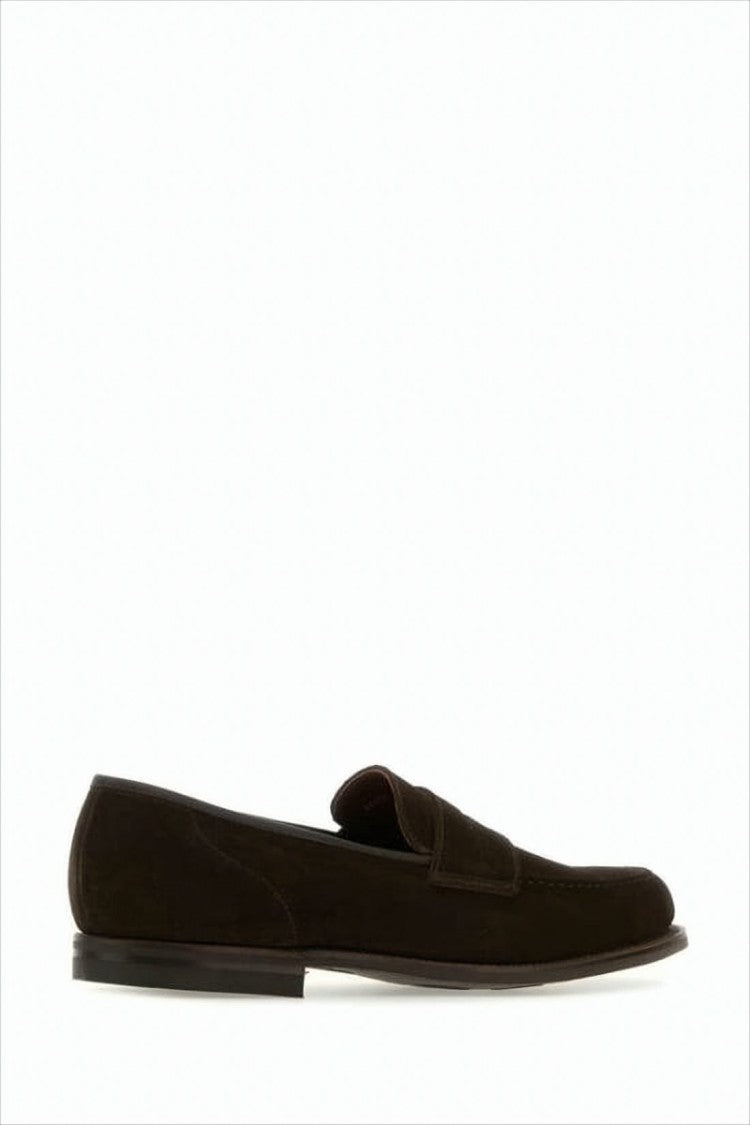 Crockett & Jones Brown Suede Loafer With Classic Penny Strap