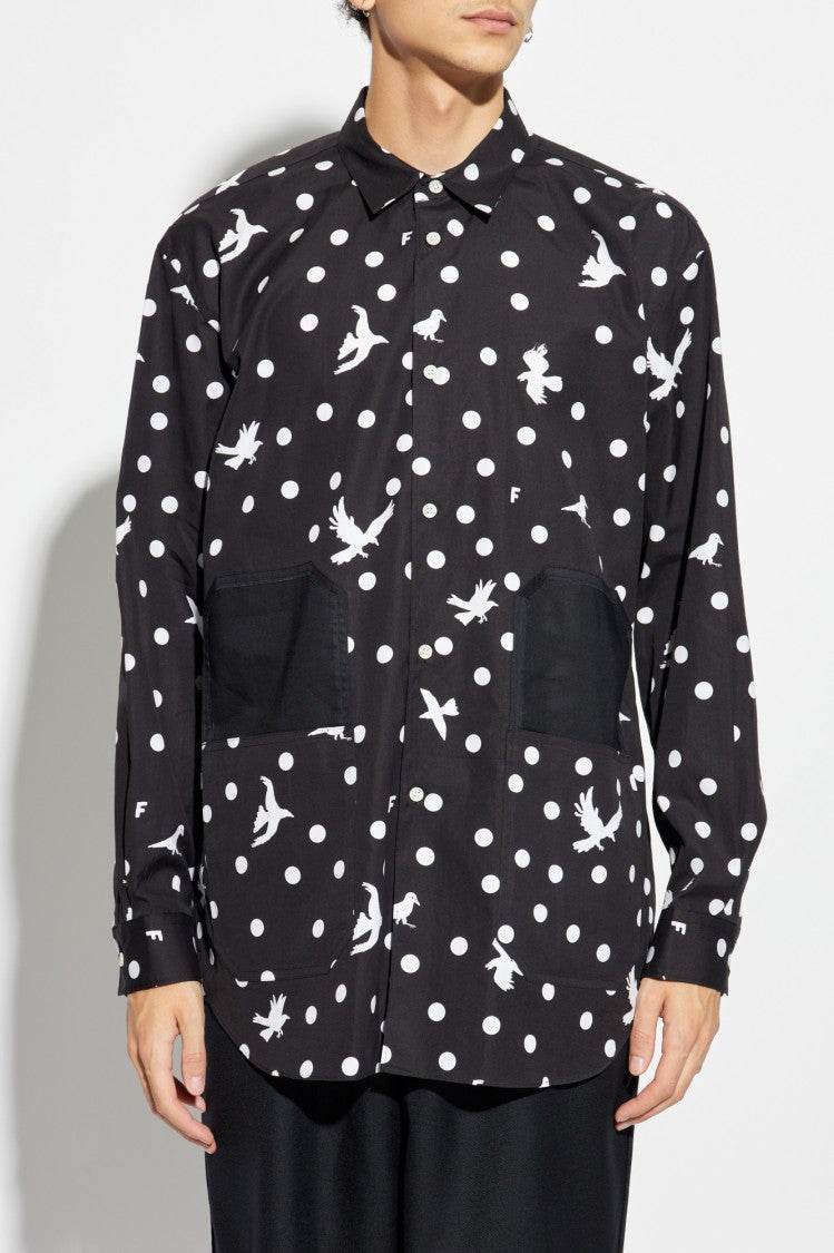 Comme Des Garçons Artistic Black Cotton Shirt