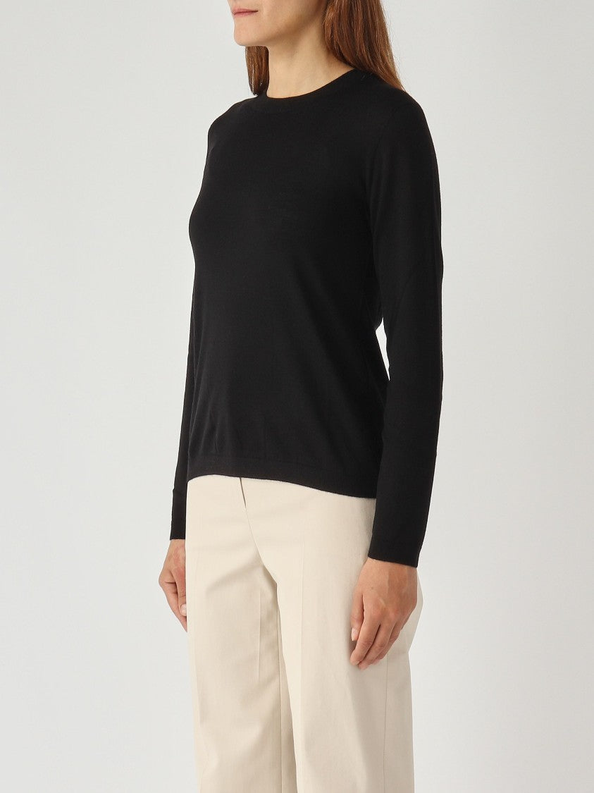 Max Mara Classic Black Knit Sweater With Design