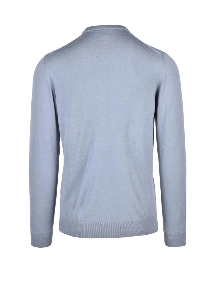 Eleventy Blue Men Cotton Crew Neck Sweater