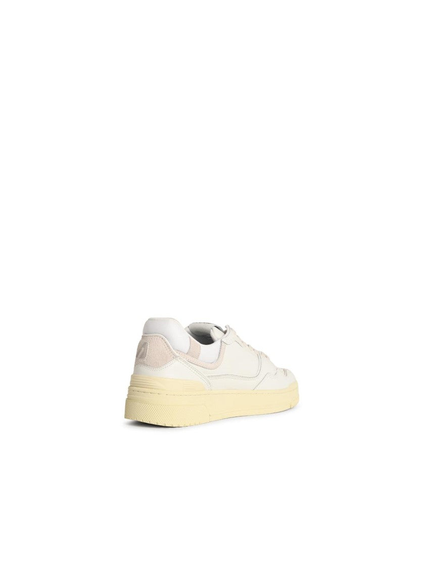 Autry Clc Low' White Leather And Suede Sneakers