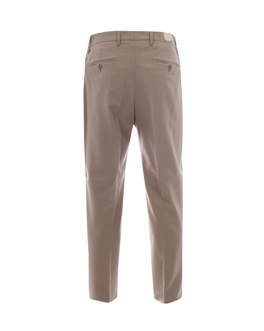Briglia Beige Chino Pants With Front Pleats And Elegant Details