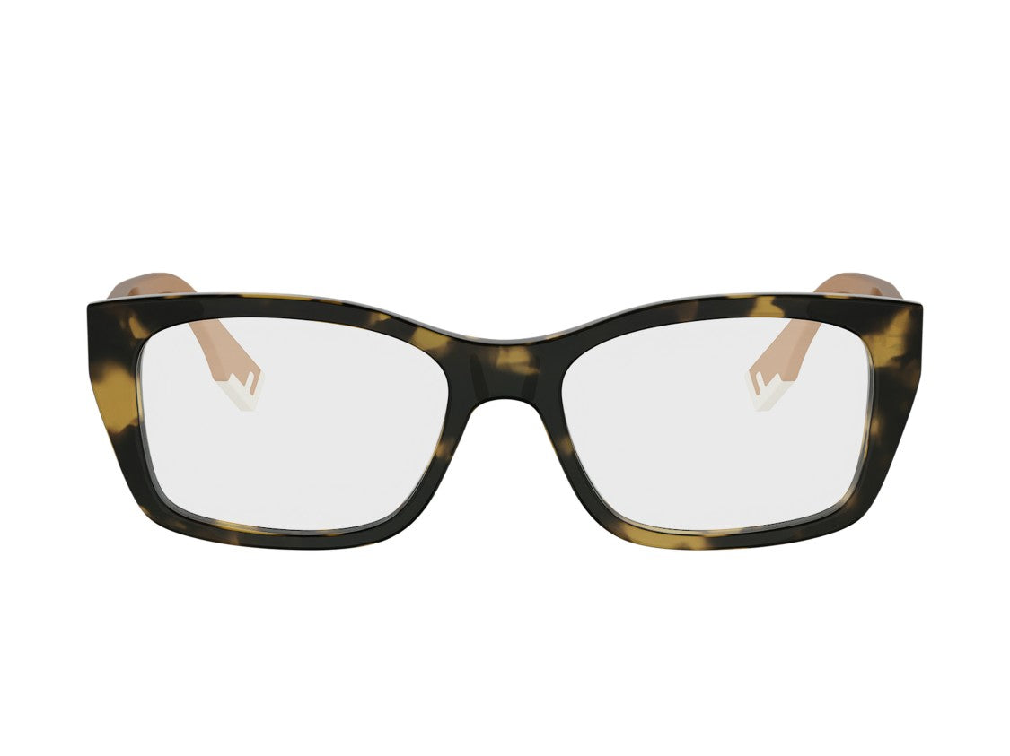 Fendi Fe50155i Oversized Tortoiseshell Square Eyeglasses