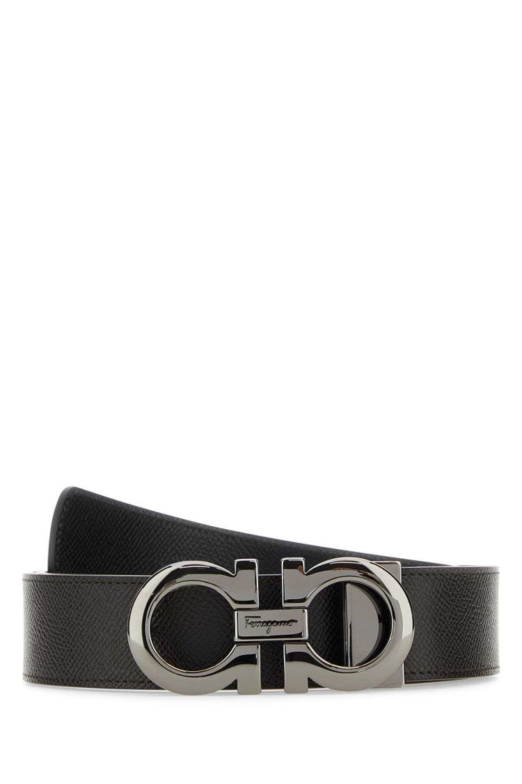 Salvatore Ferragamo Dark Brown Leather Reversible Belt