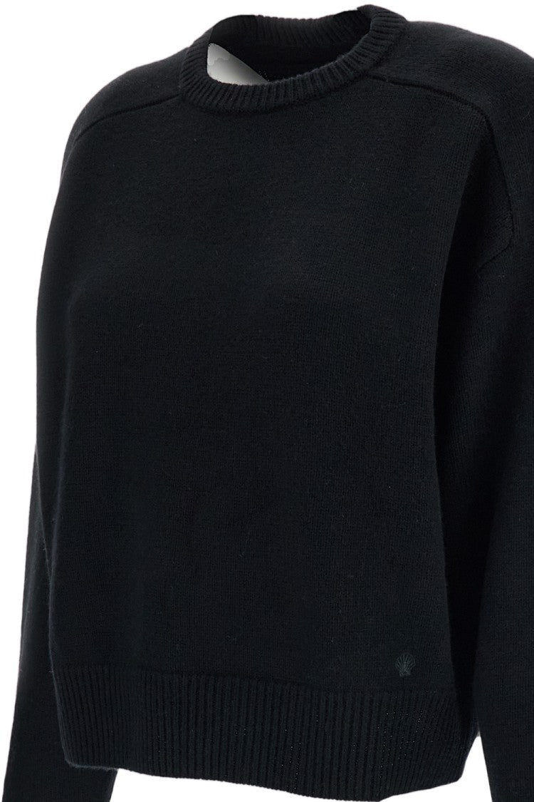 Loulou De Saison Black Breha Wool-Cashmere Crewneck Sweater
