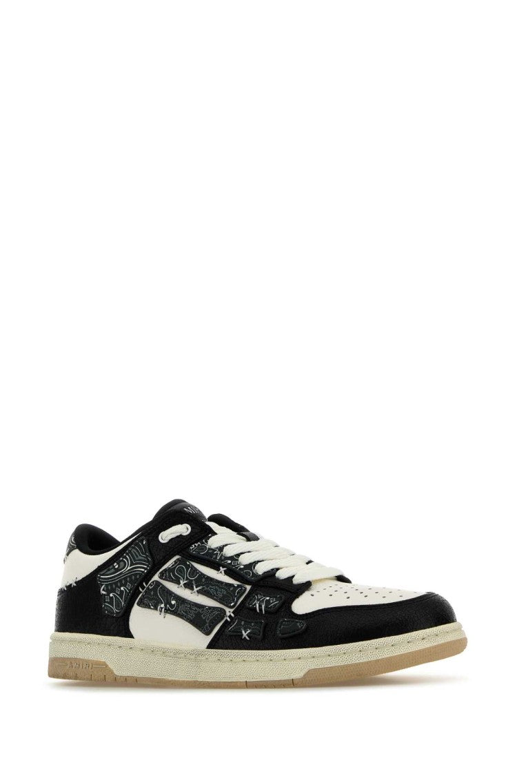 Amiri Tow-Tone Leather Bandana Skel Sneakers