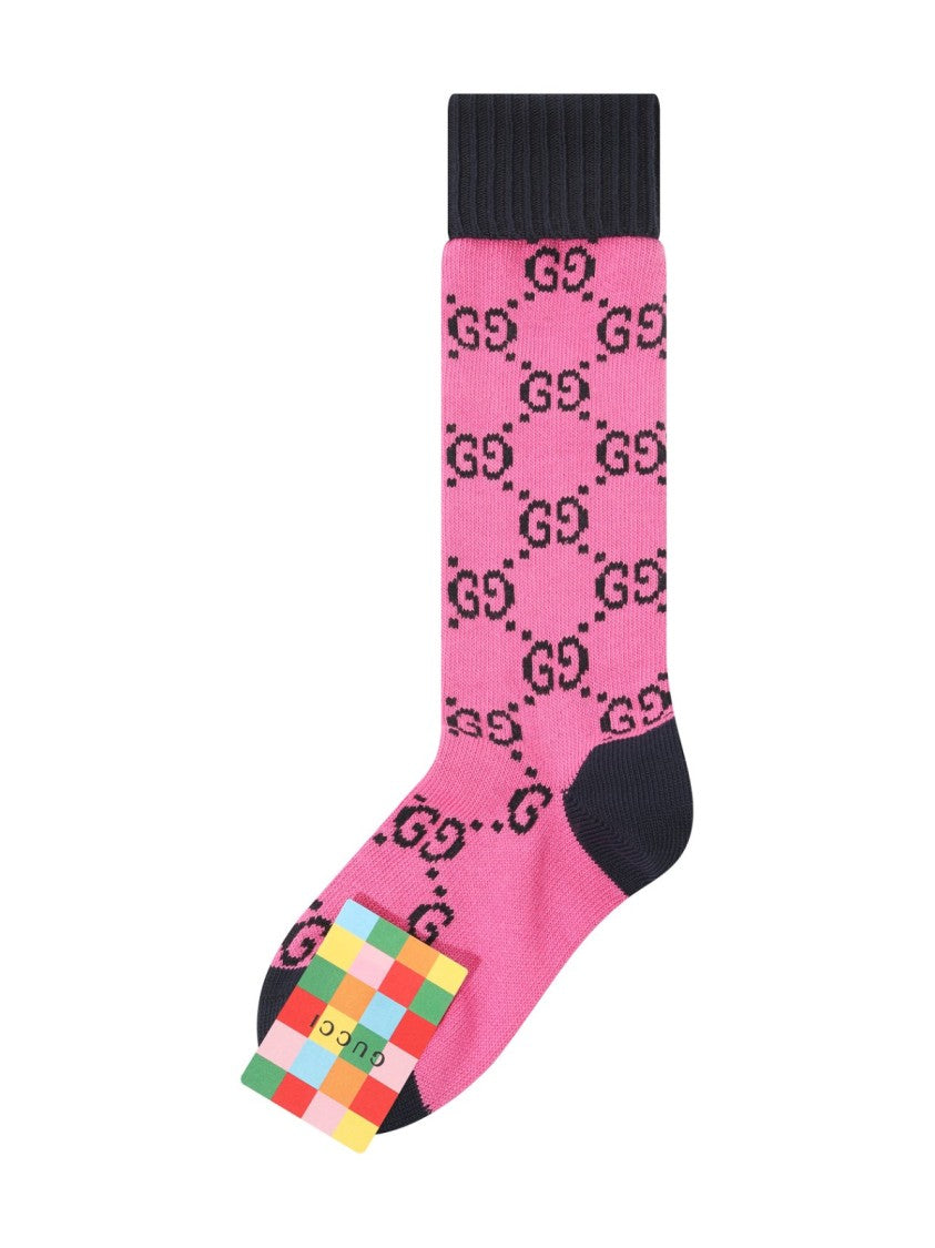 Gucci Monogram Logo Long Socks