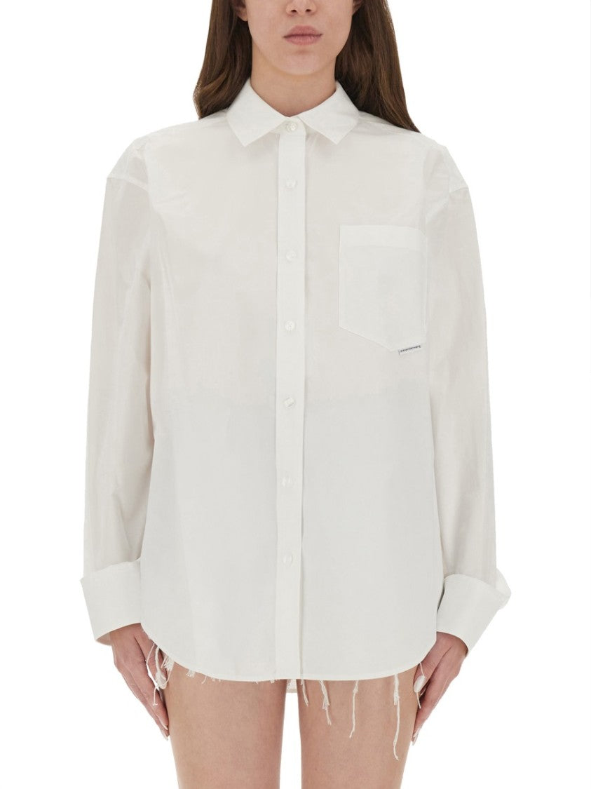 T By Alexander Wang White Regular Fit Shirt With Logo