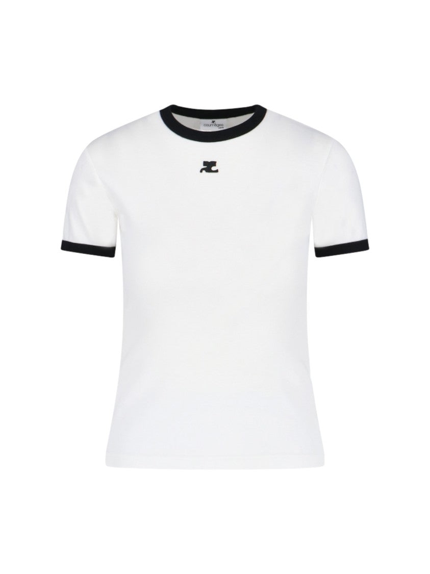 Courrèges White Cotton Logo T-Shirt