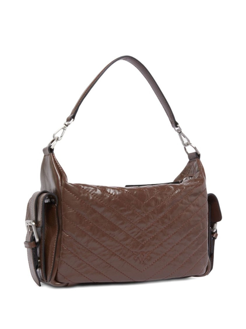 Pinko Rectangular Quilted Leather Shoulder Bag