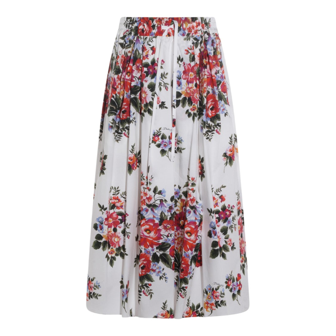Dolce & Gabbana Floral-Embellished Midi Skirt With High Waist
