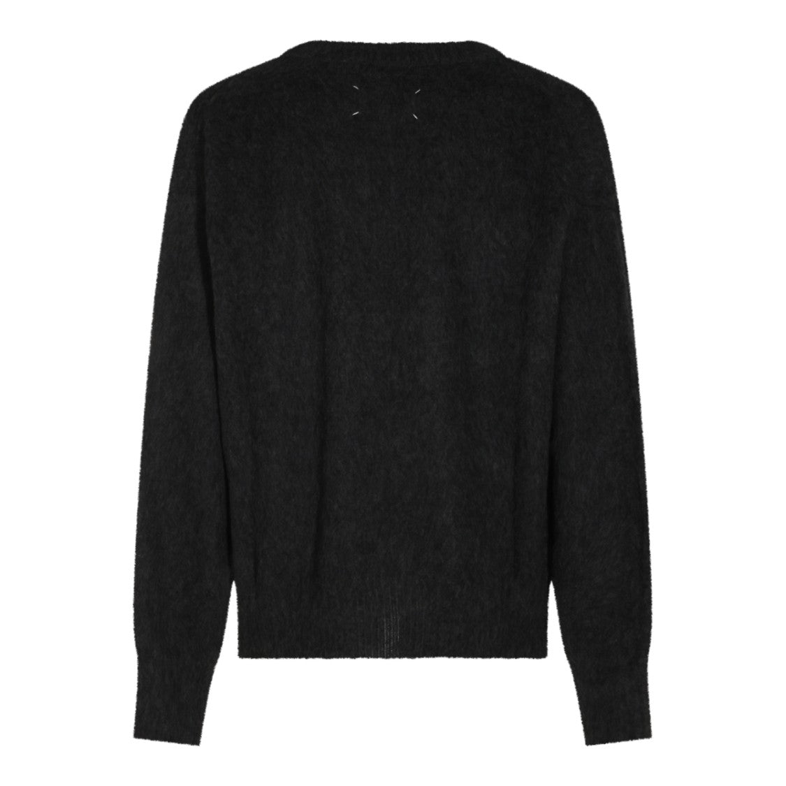 Maison Margiela Eagle Print Wool Blend Sweater With Ribbed Detailing