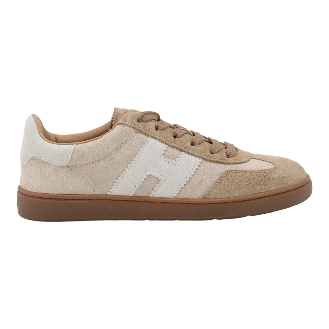 Hogan Beige Suede Sneakers With Contrasting White Logo