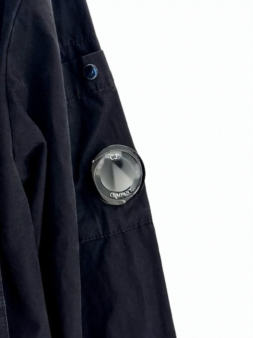 C.P. Company Hooded Black Cotton Jacket With Lens Detail
