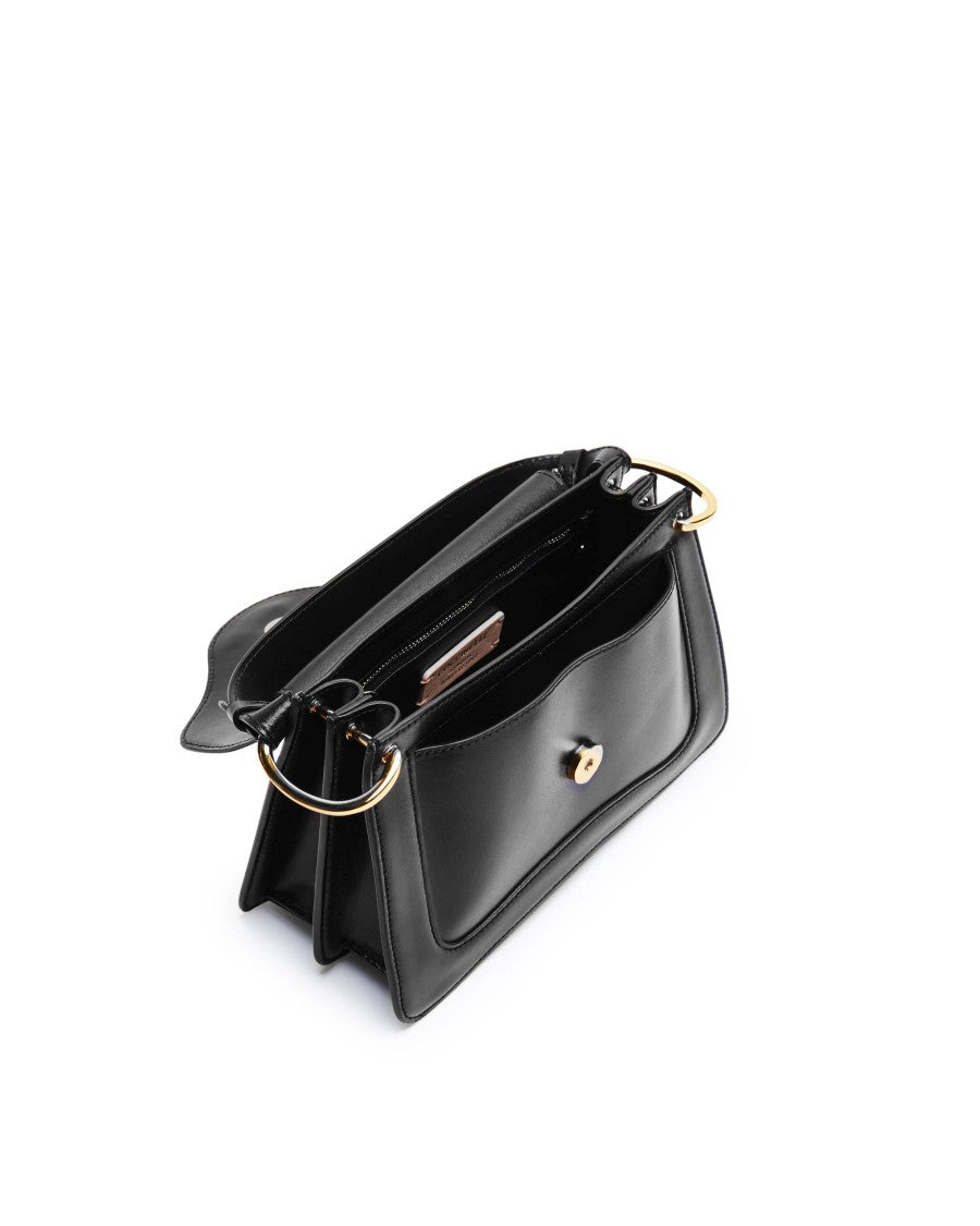 Coccinelle Structured Small Handbag With Geometric Lines And Accordion Design