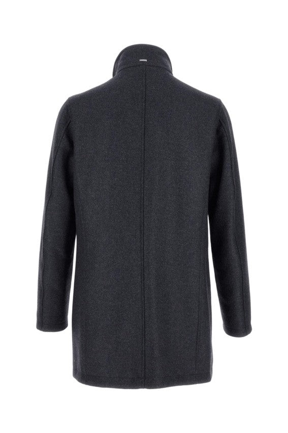 Herno Straight-Cut Coat With Removable Faux Fur Collar