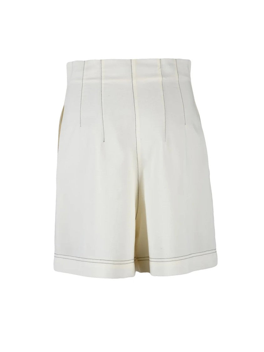 Philosophy Di Lorenzo Serafini White Polyester Cotton High-Waisted Shorts