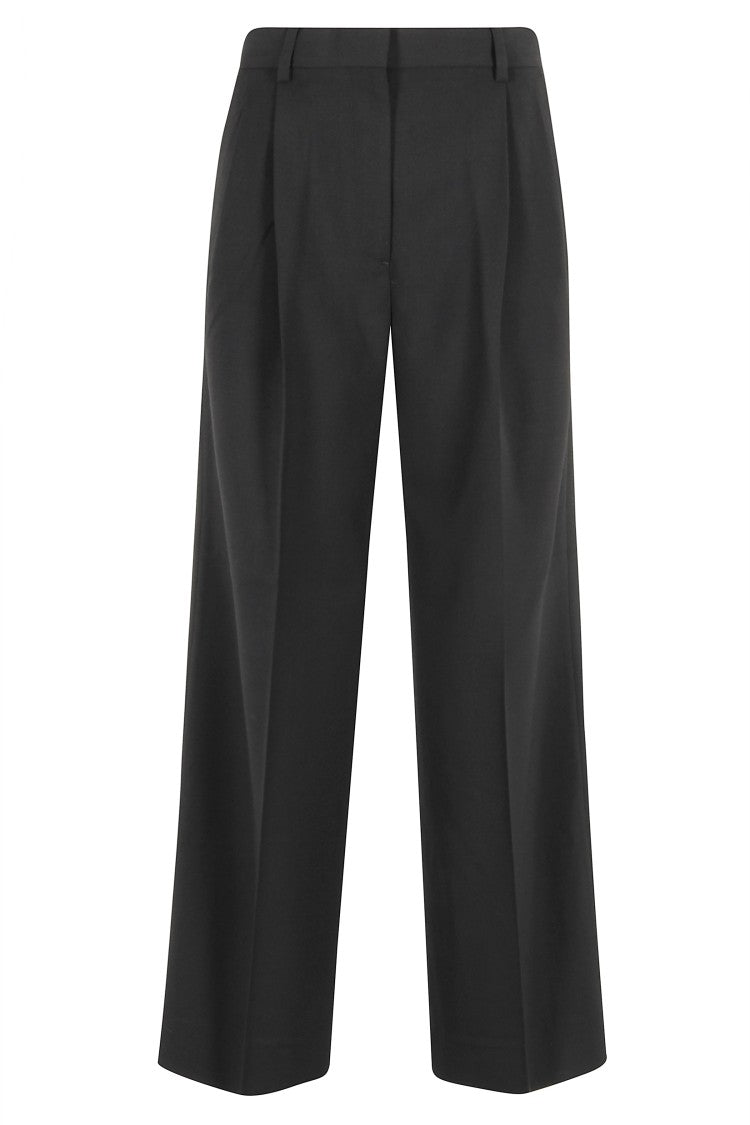 Filippa K Wide-Leg Black Wool Trousers