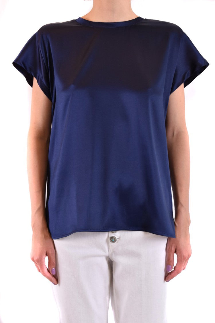 Pinko Short-Sleeved Silk Blend Top With Relaxed Fit