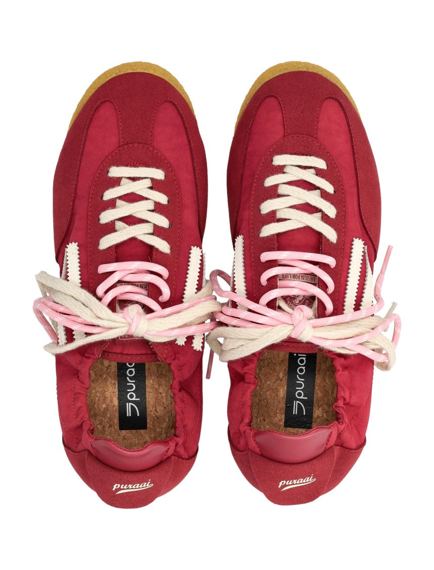 Puraai Panther Vegan Lace-Up Sneakers With Double Lace System And Gum Rubber Sole