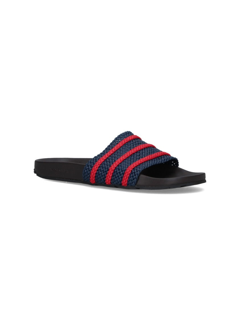 Adidas X Wales Bonner "Adilette" Slides, In Blue Fabric, Dark Tone