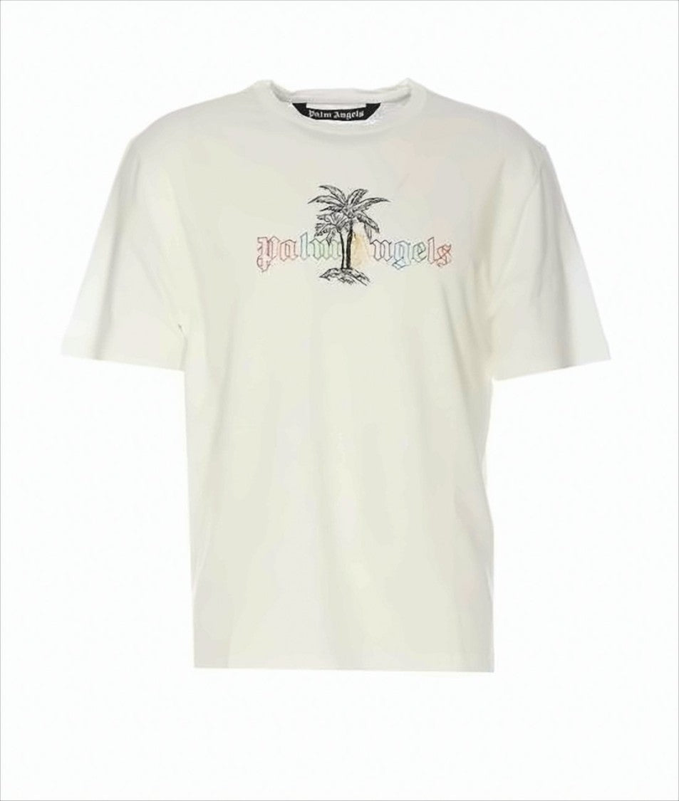Palm Angels Relaxed Fit Short-Sleeve T-Shirt With Palm Tree Graphic