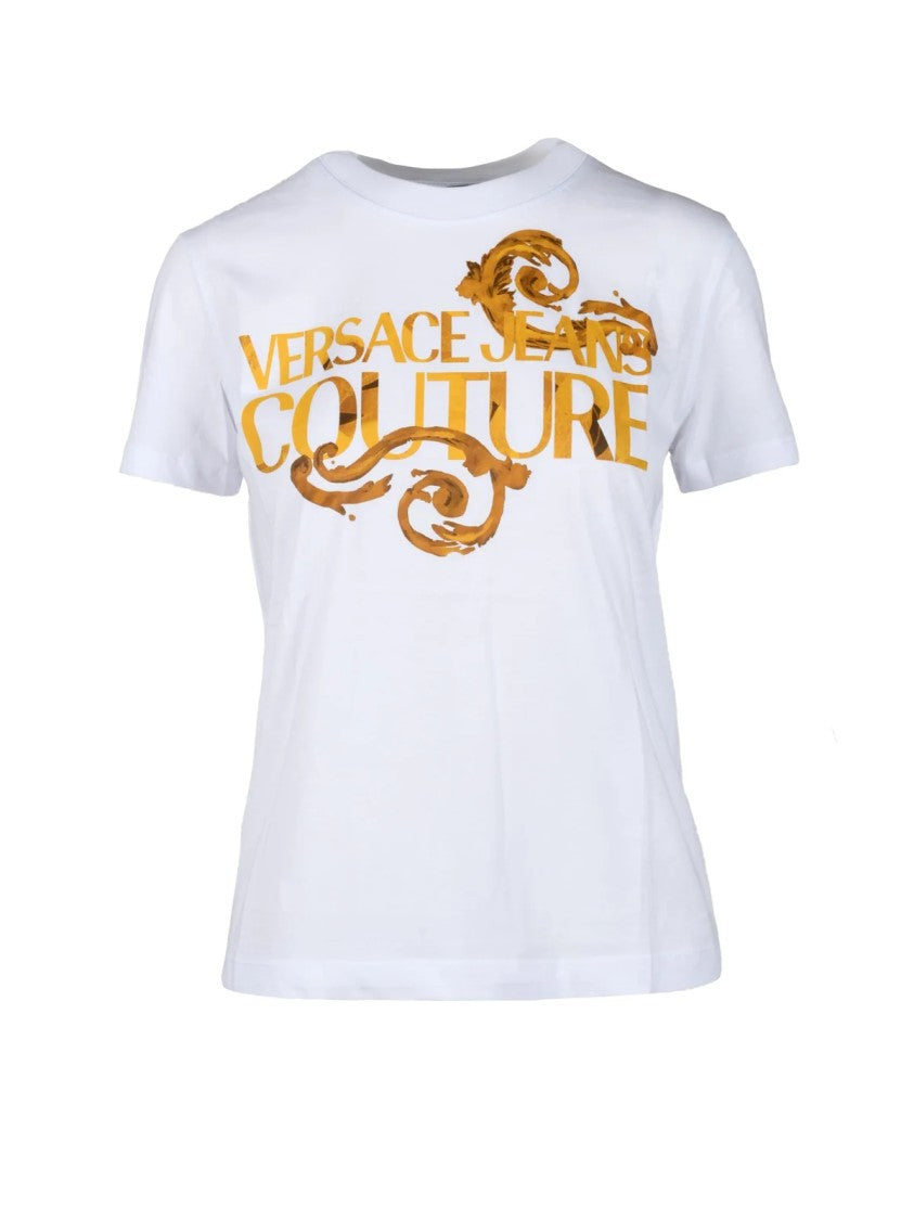 Versace Jeans Couture White Cotton Logo T-Shirt