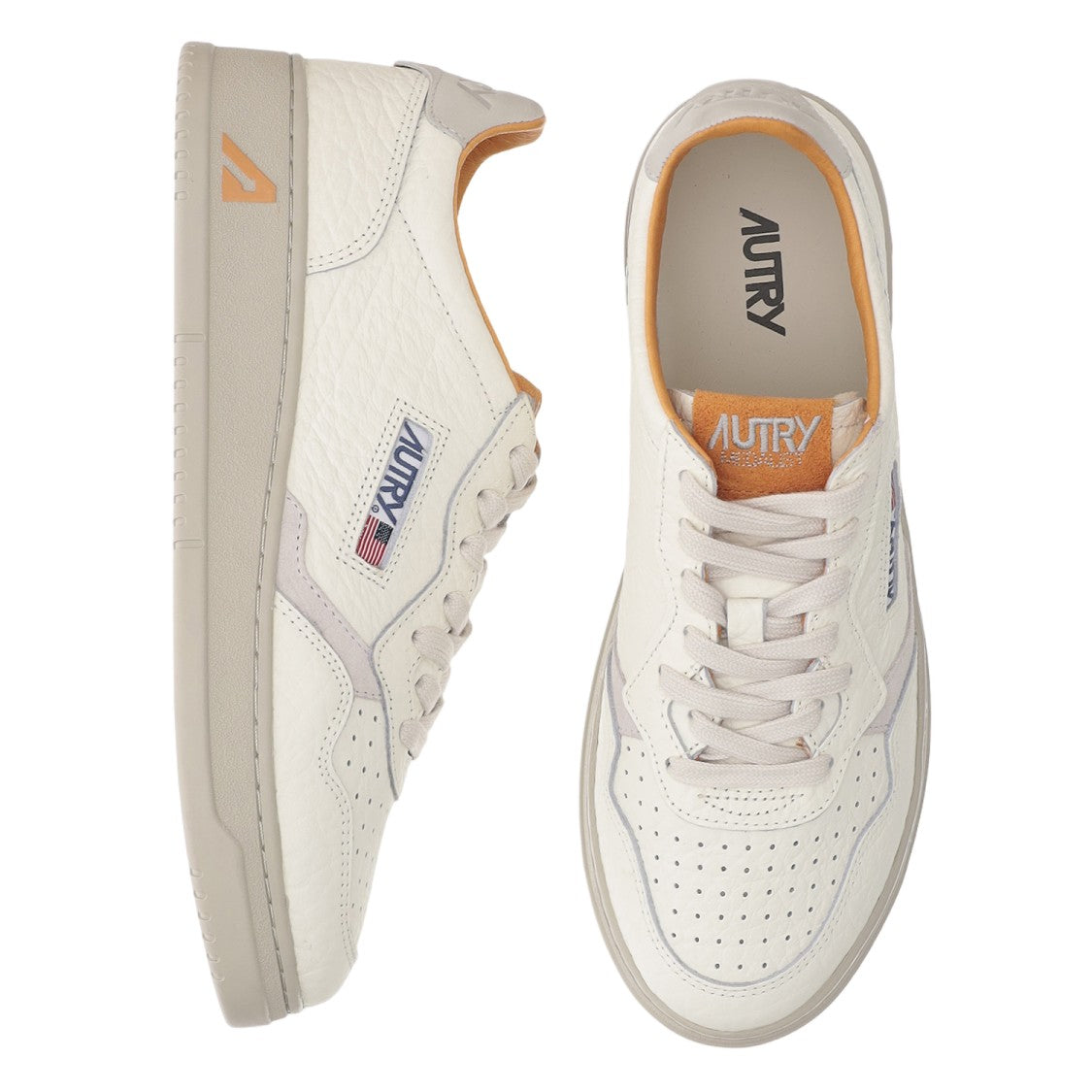 Autry Low-Top Leather Sneakers With Suede Inserts