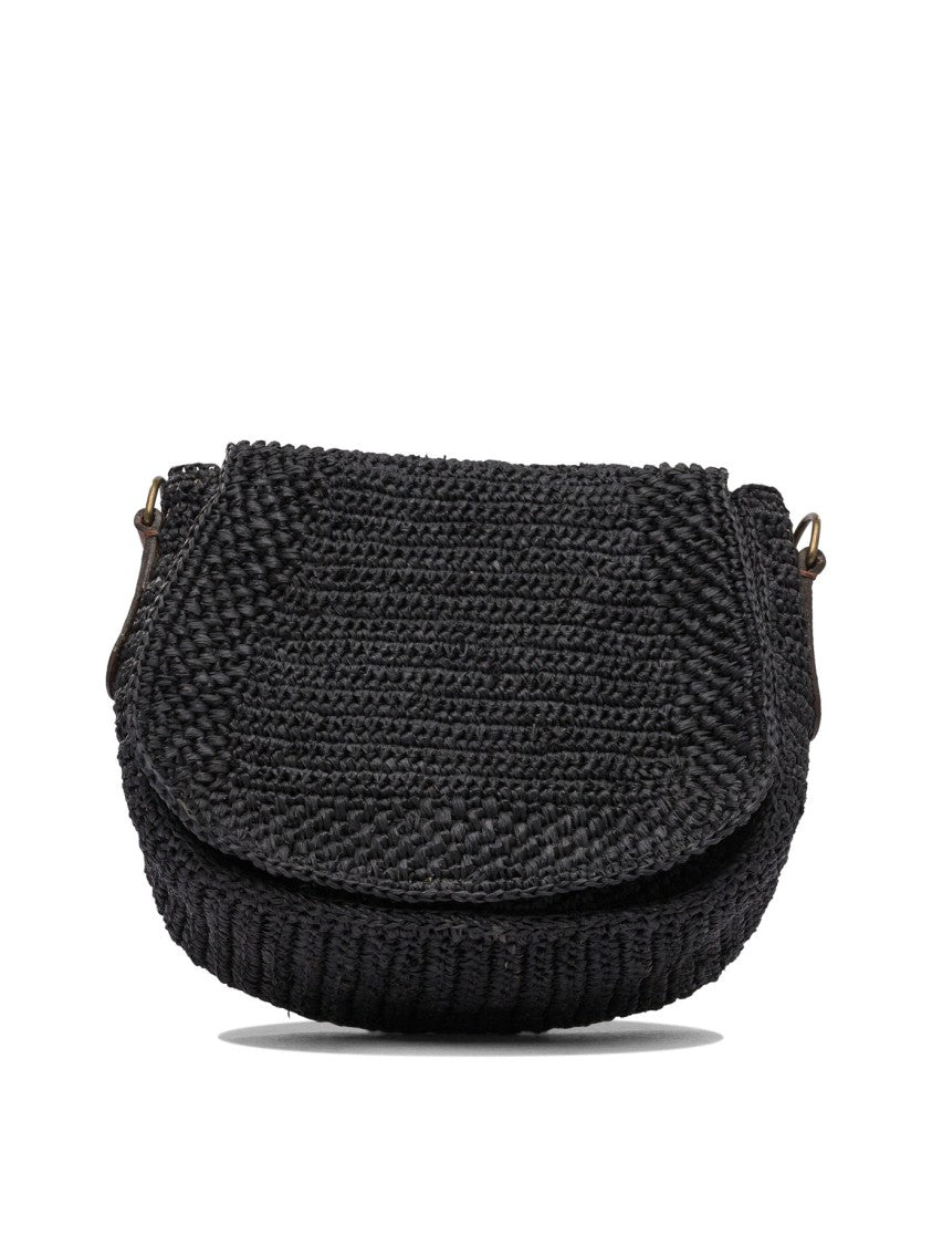Ibeliv Raffia Crossbody Bag With Flap Closure