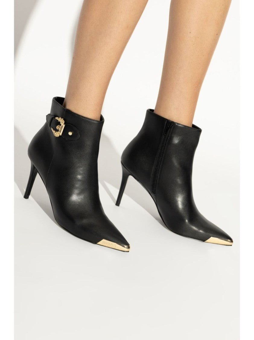 Versace Jeans Couture Ankle Boots With 85Mm Heel And Iconic Buckle Detail