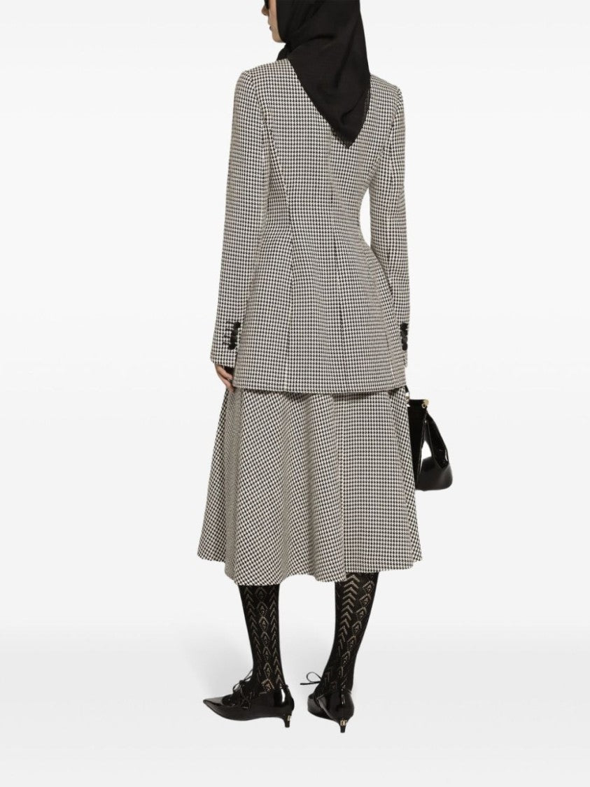 Dolce & Gabbana Tailored Double-Breasted Houndstooth Jacket By Dolce & Gabbana