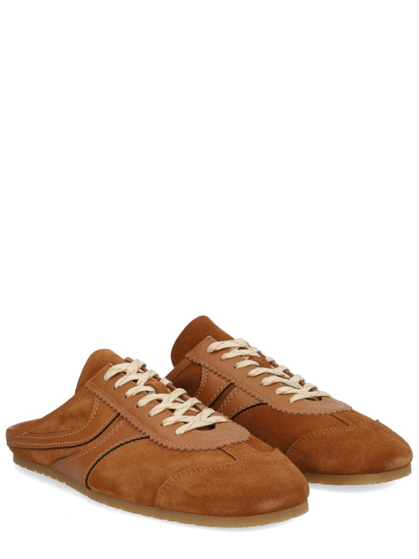 Dries Van Noten Suede Leather Backless Mule Sneakers