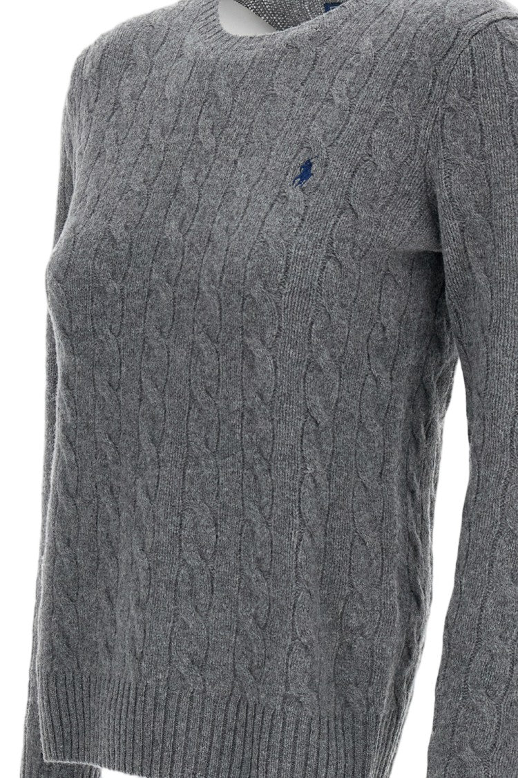 Polo Ralph Lauren Grey Cable Knit Wool-Cashmere Sweater
