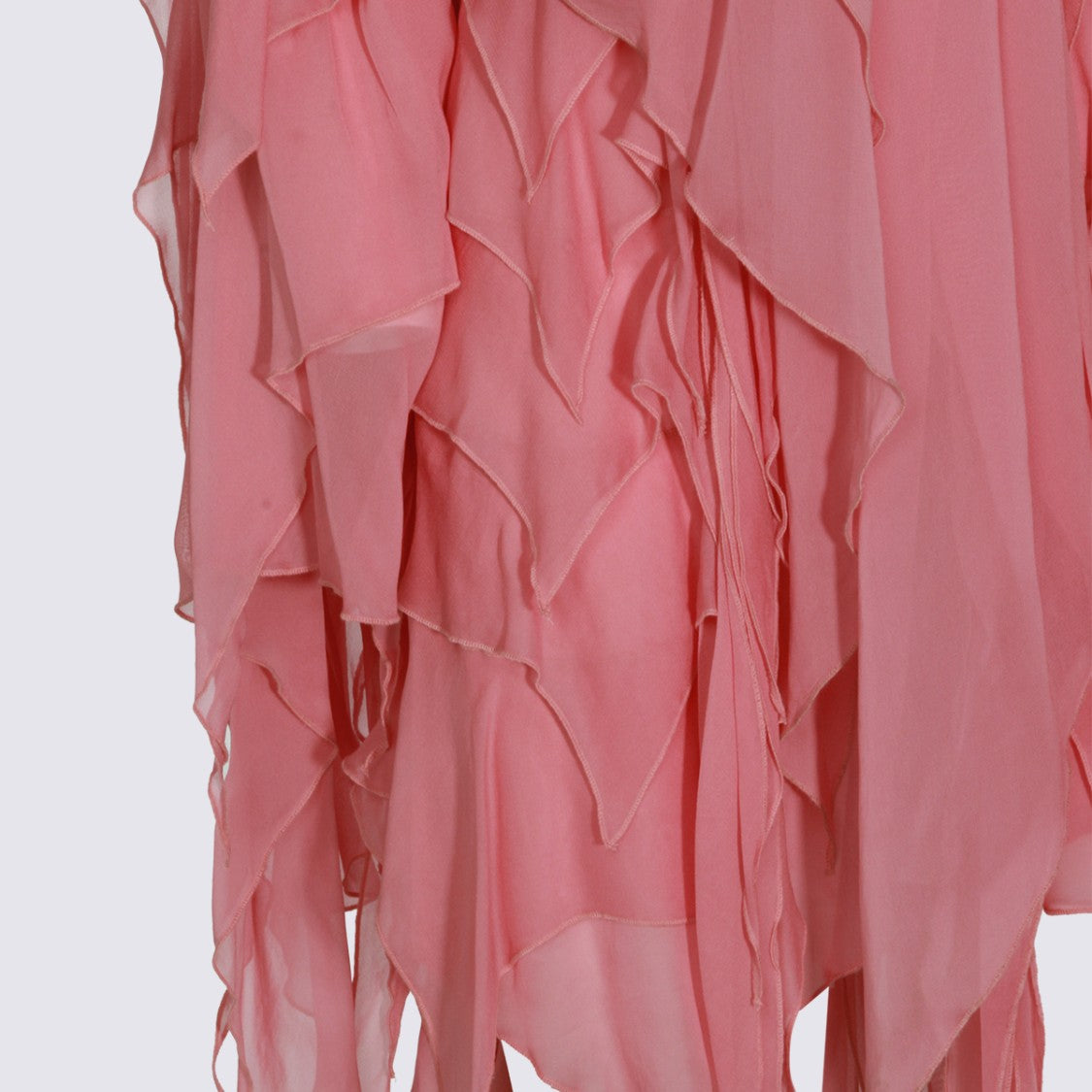 Blumarine Asymmetrical Layered Dress With Bow Tie Detail