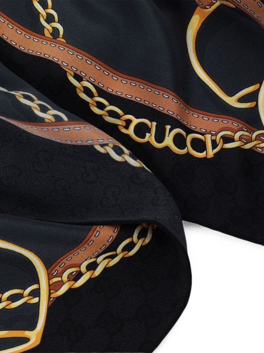 Gucci Equestrian Print Silk Scarf