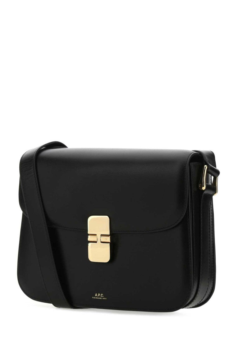 A.P.C. Black Leather Grace Crossbody Bag