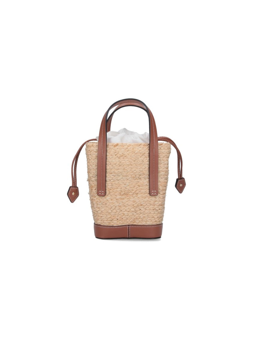 Roger Vivier Mini Shoulder Bag With Raffia Body