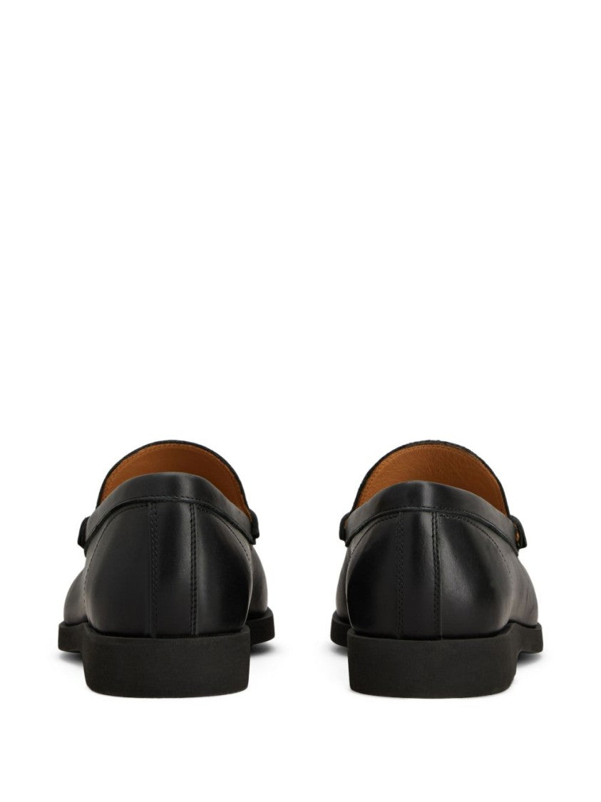 Tod's Penny Strap Black Leather Loafers With Subtle Stitching