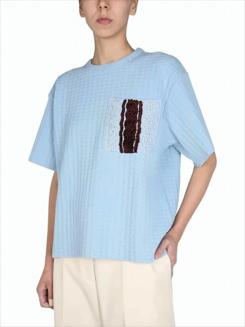 Jil Sander Boxy Fit Short-Sleeved Top With Textured Knit