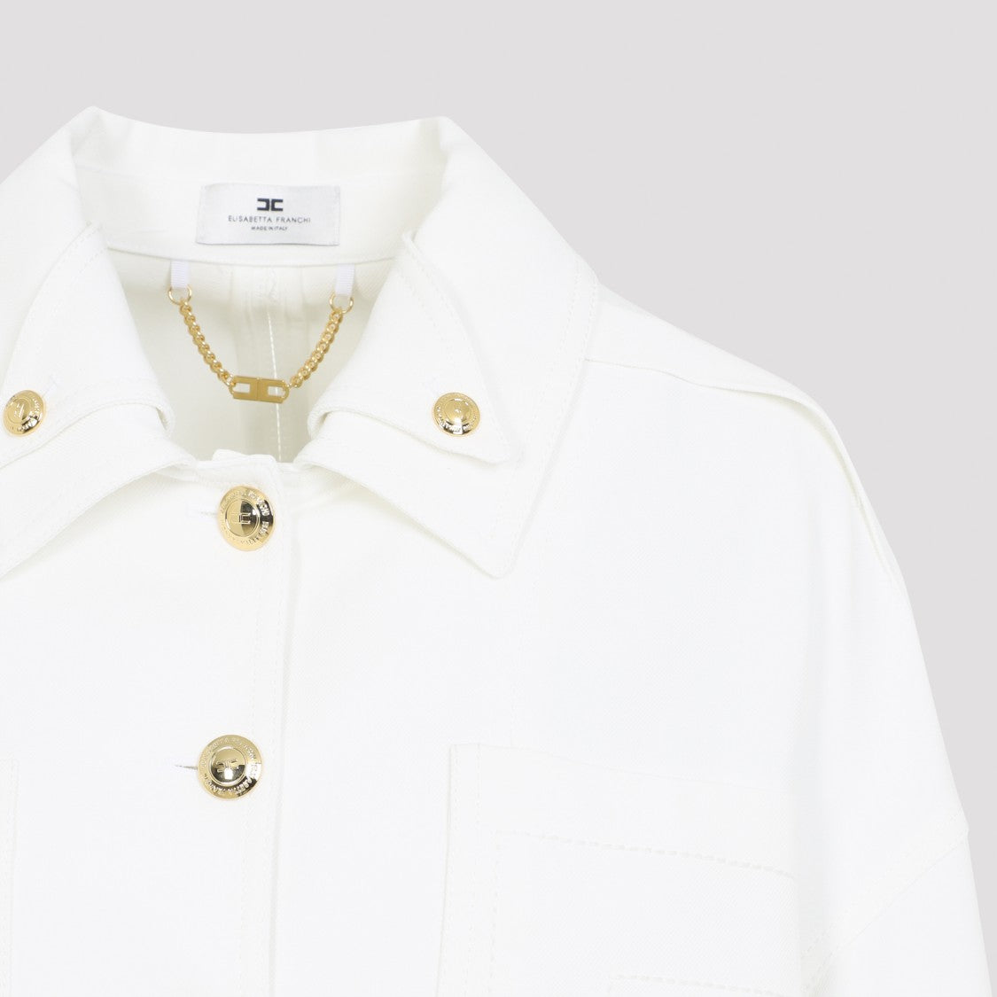 Elisabetta Franchi Ivory White Boxy Jacket